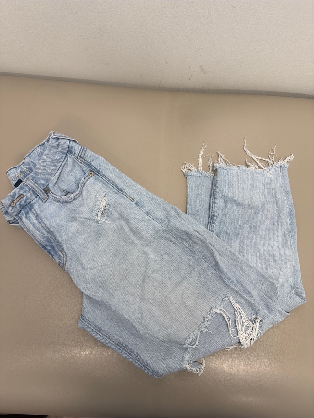 American Eagle Outfitters Light Blue Distressed Boyfriend Jeans